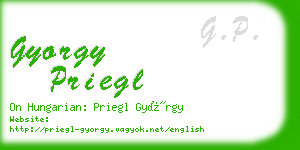 gyorgy priegl business card